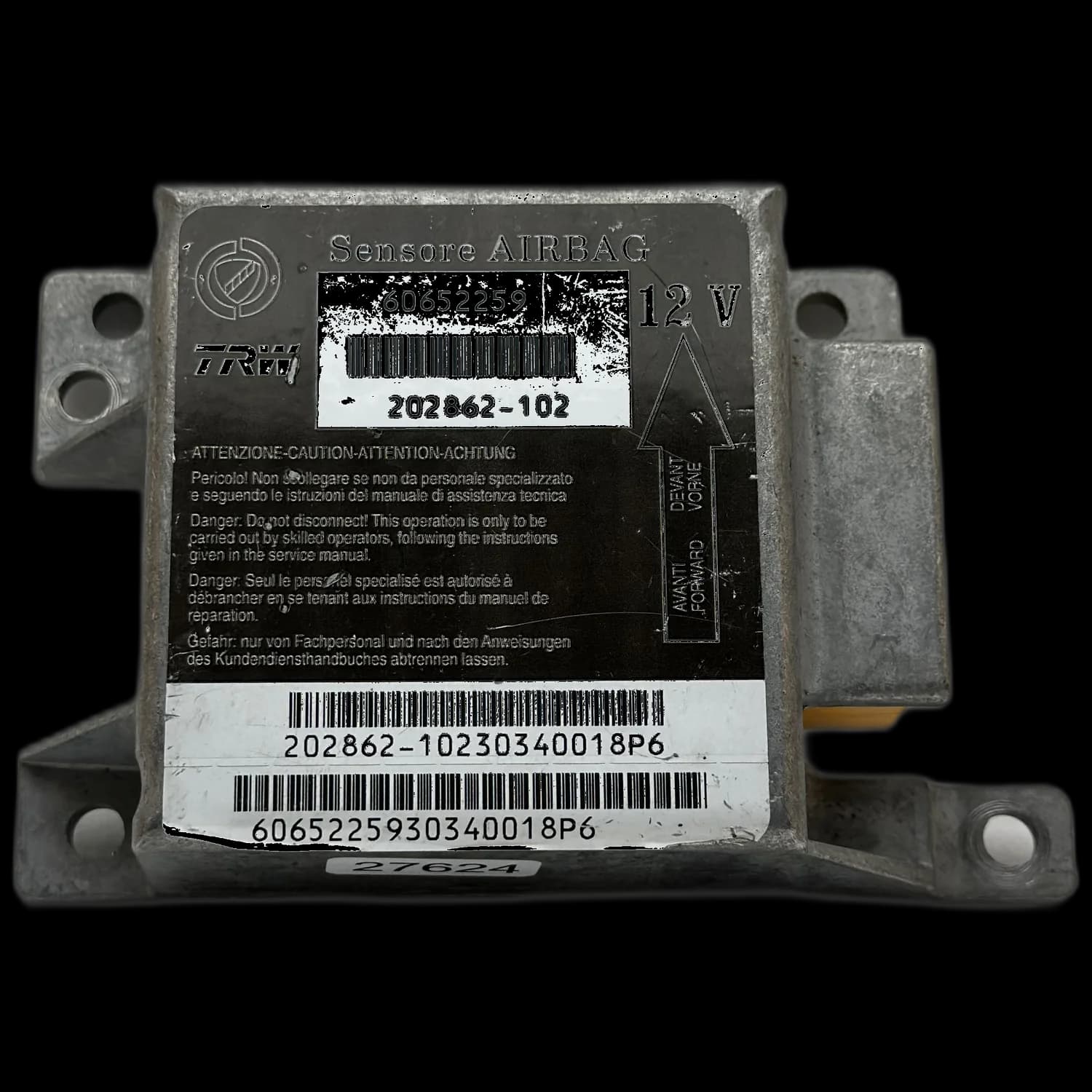Centralina airbag 60652259, Etichetta