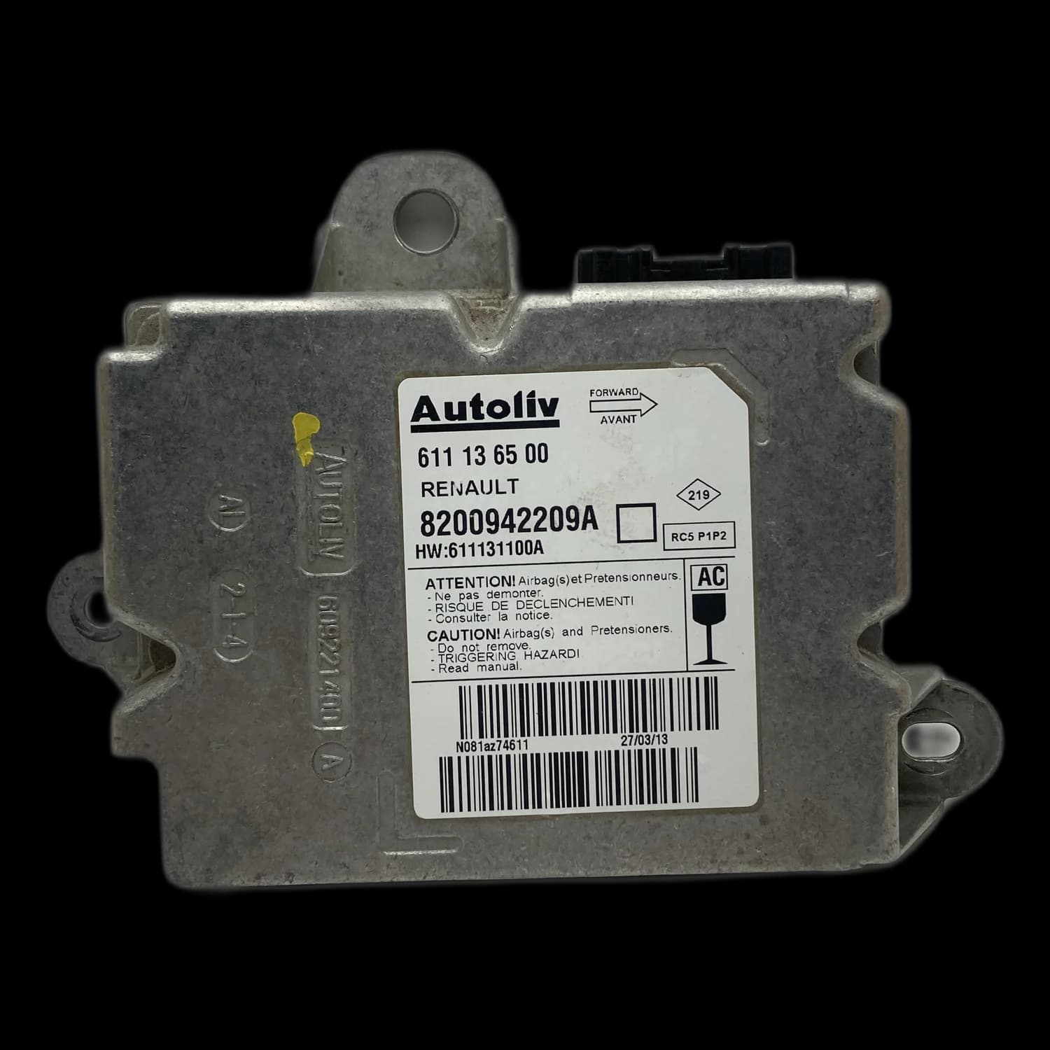 Centralina airbag 611136500, Etichetta