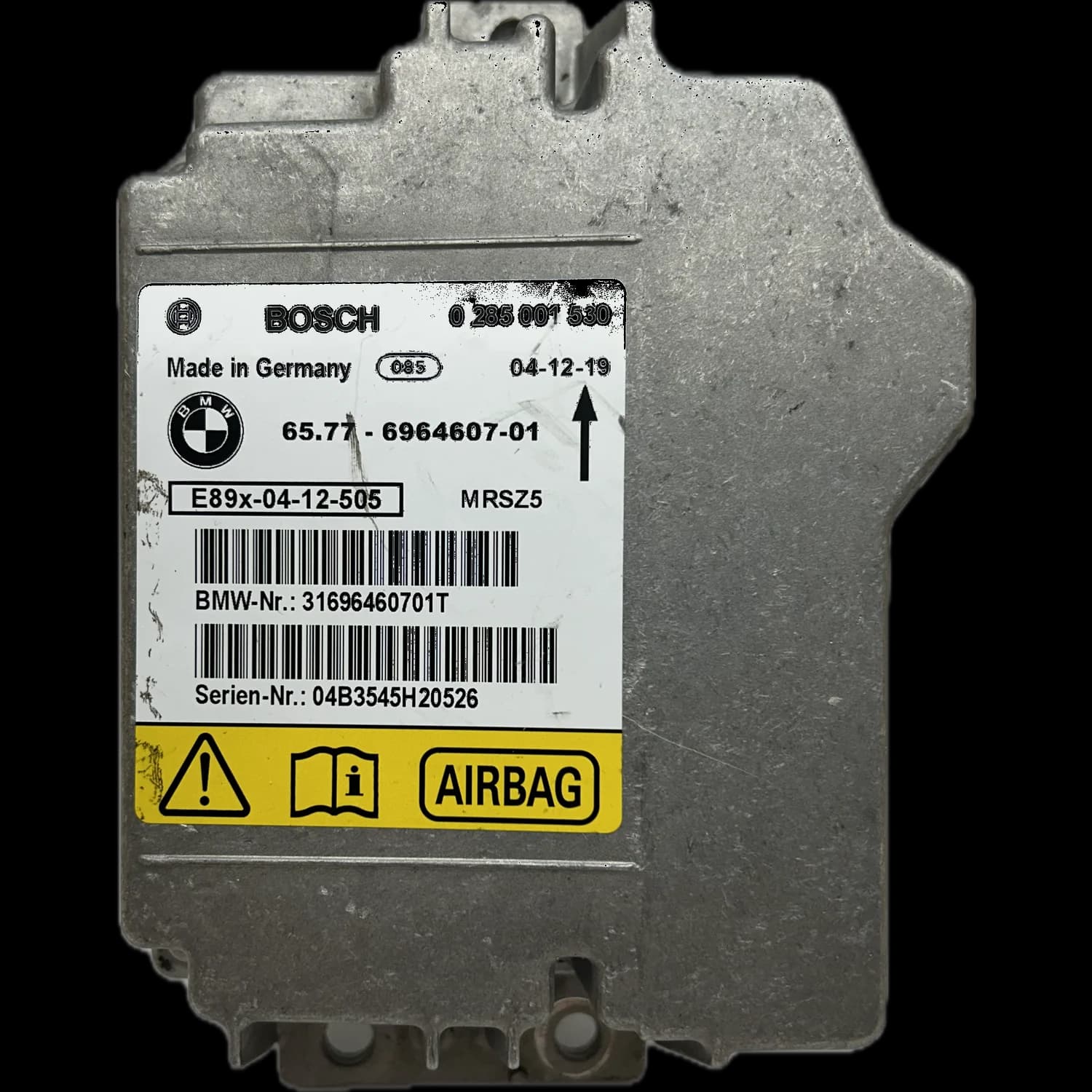Centralina airbag 6577-6964607-01, Etichetta