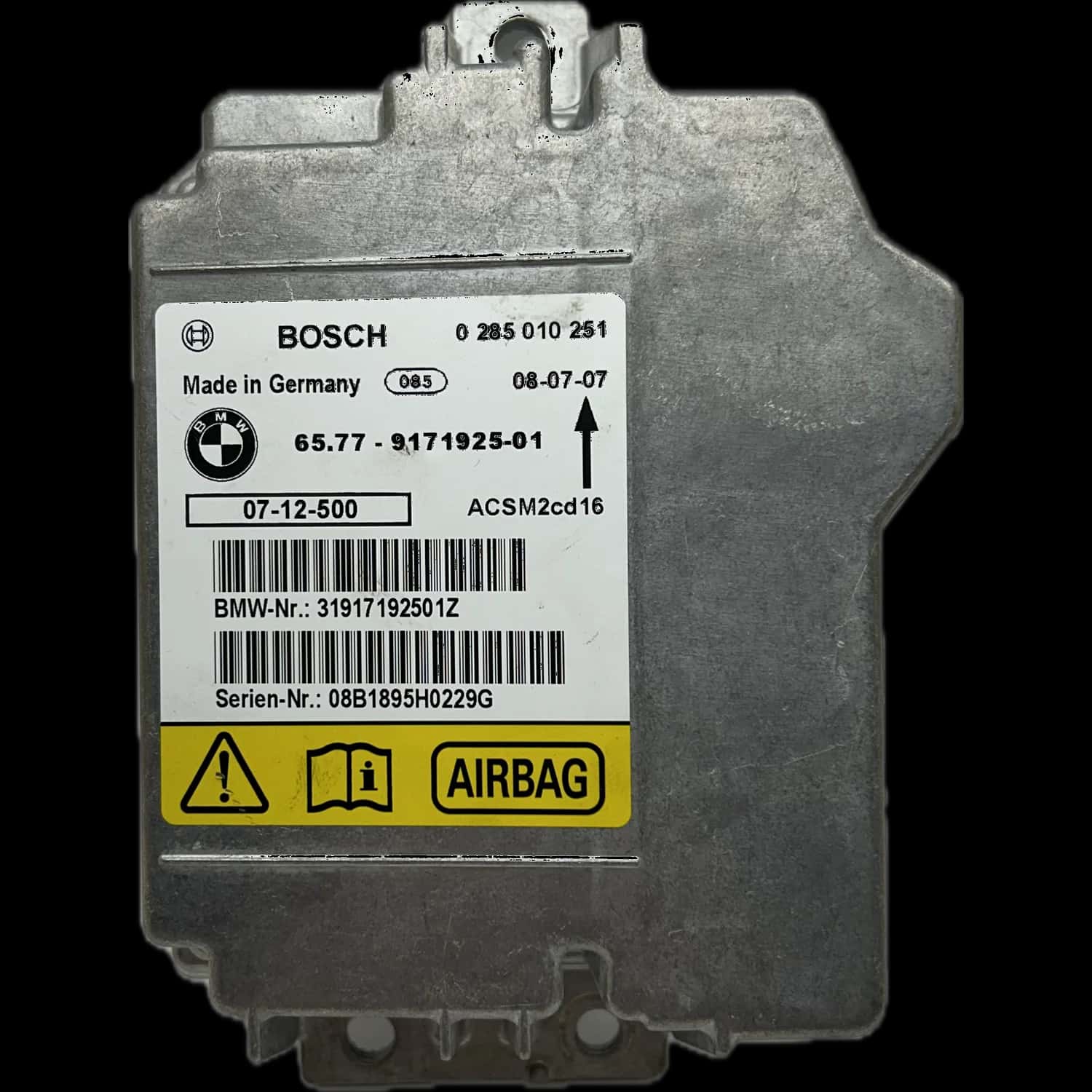 BMW Serie 1 E87 5 porte - Riparazione centralina airbag