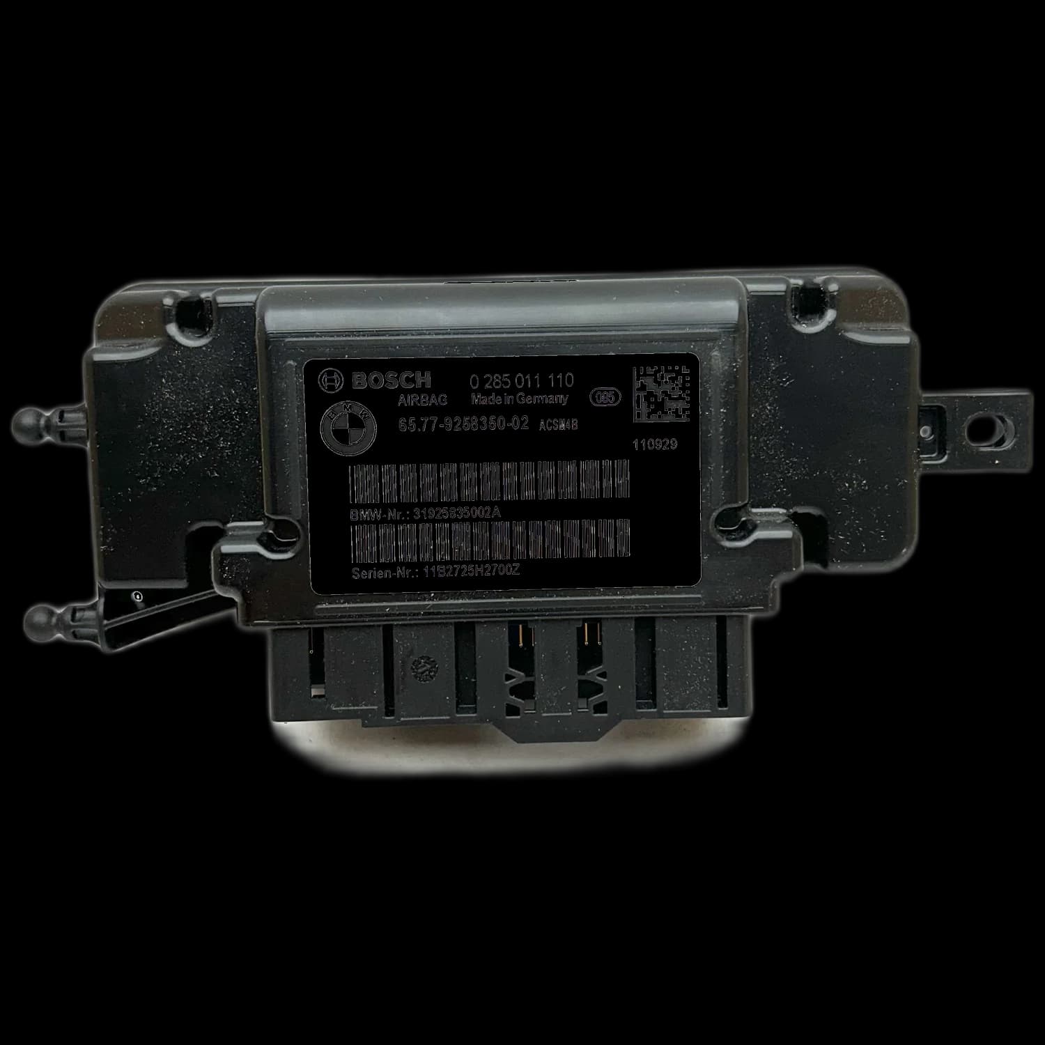 Centralina airbag 6577-9258350-02, Etichetta
