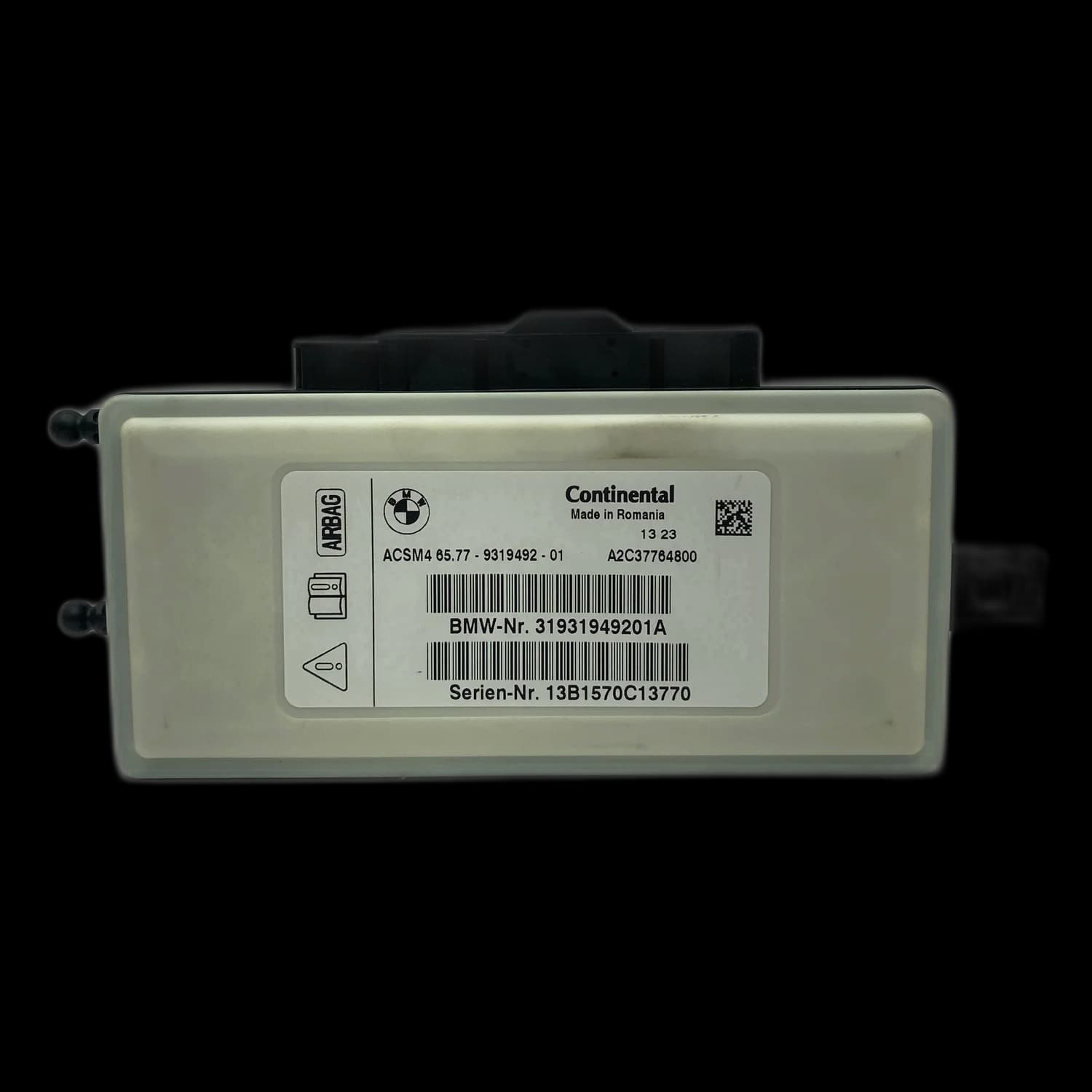 Centralina airbag 65.77-9319492-01, Etichetta