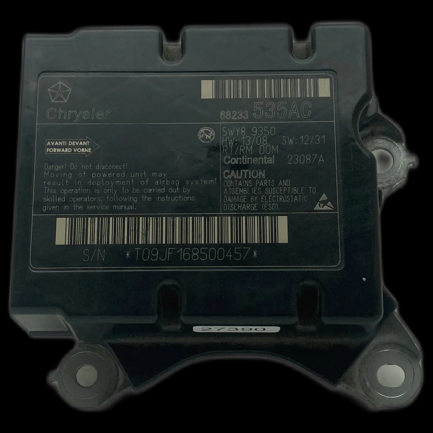 Centralina airbag 68233535AC, Etichetta