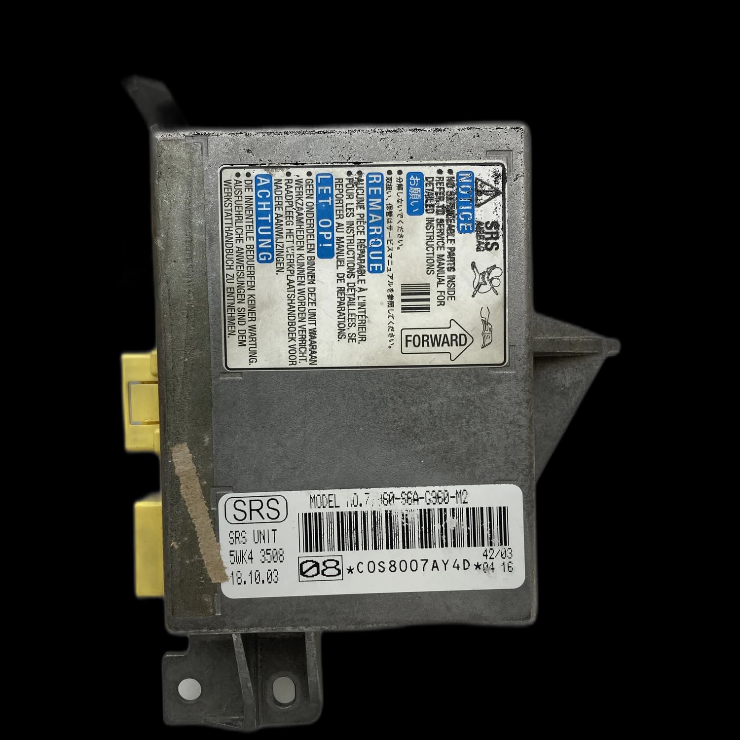 Centralina airbag 77960-S6A-G960-M2, Etichetta