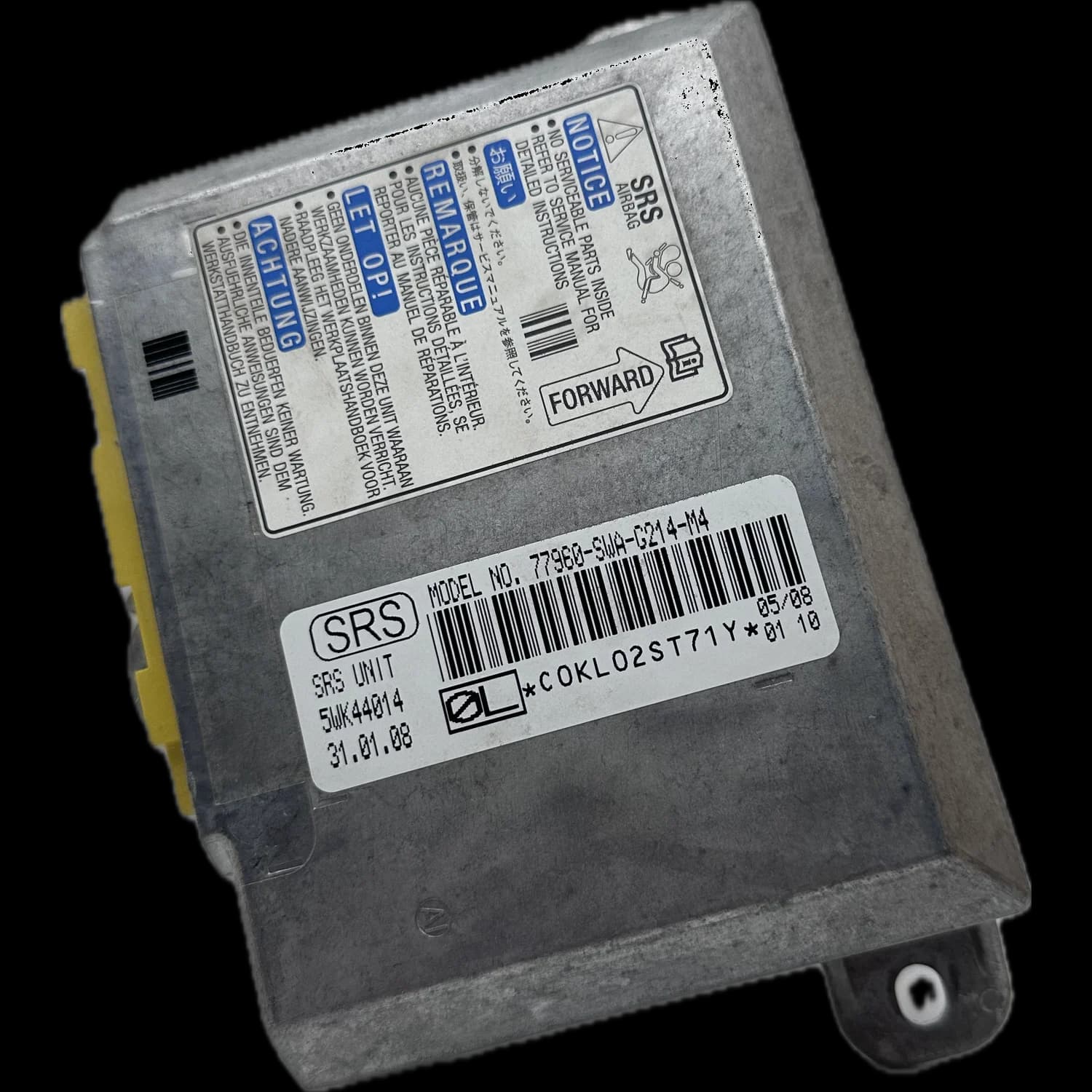 Centralina airbag 77960-SWA-G214-M4, Etichetta
