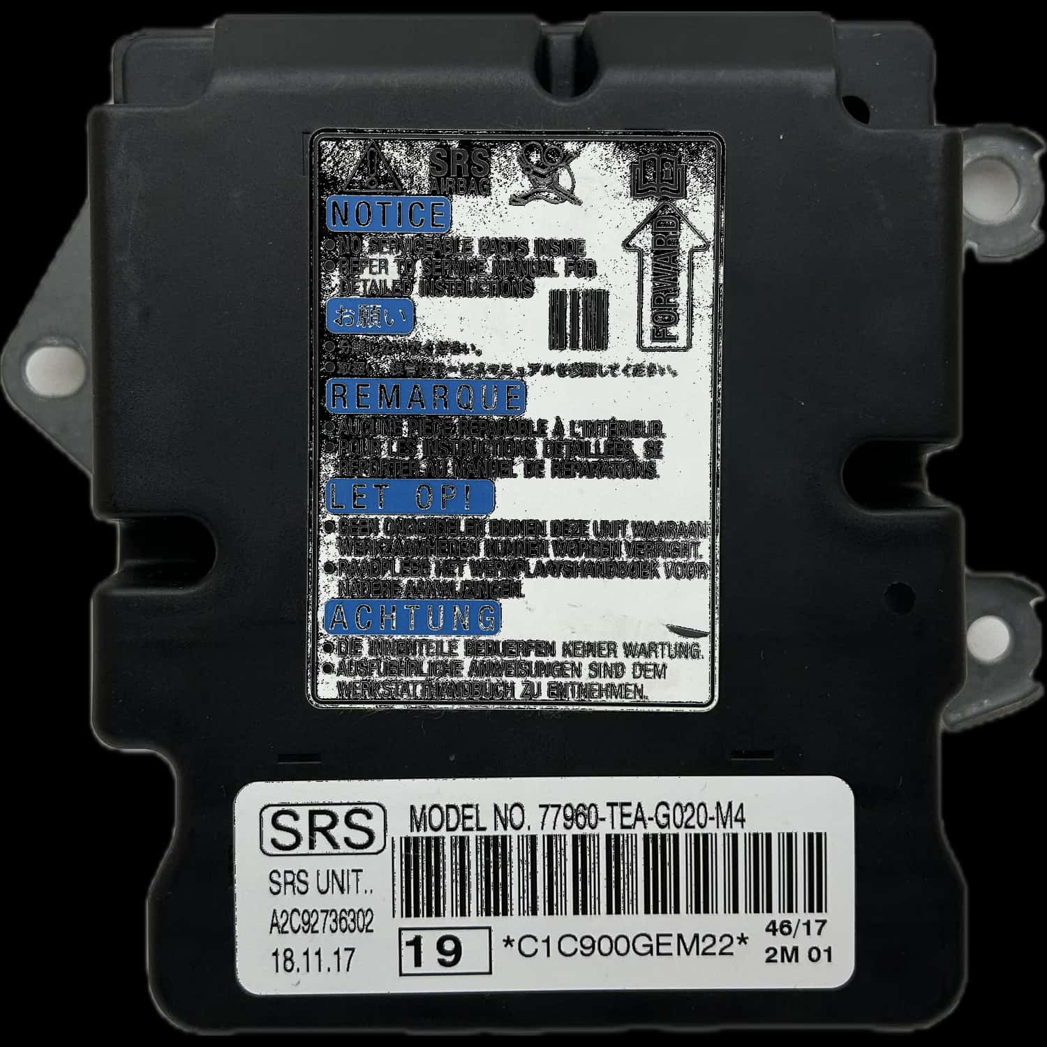 Honda Civic 10ª generazione Riparazione centralina airbag