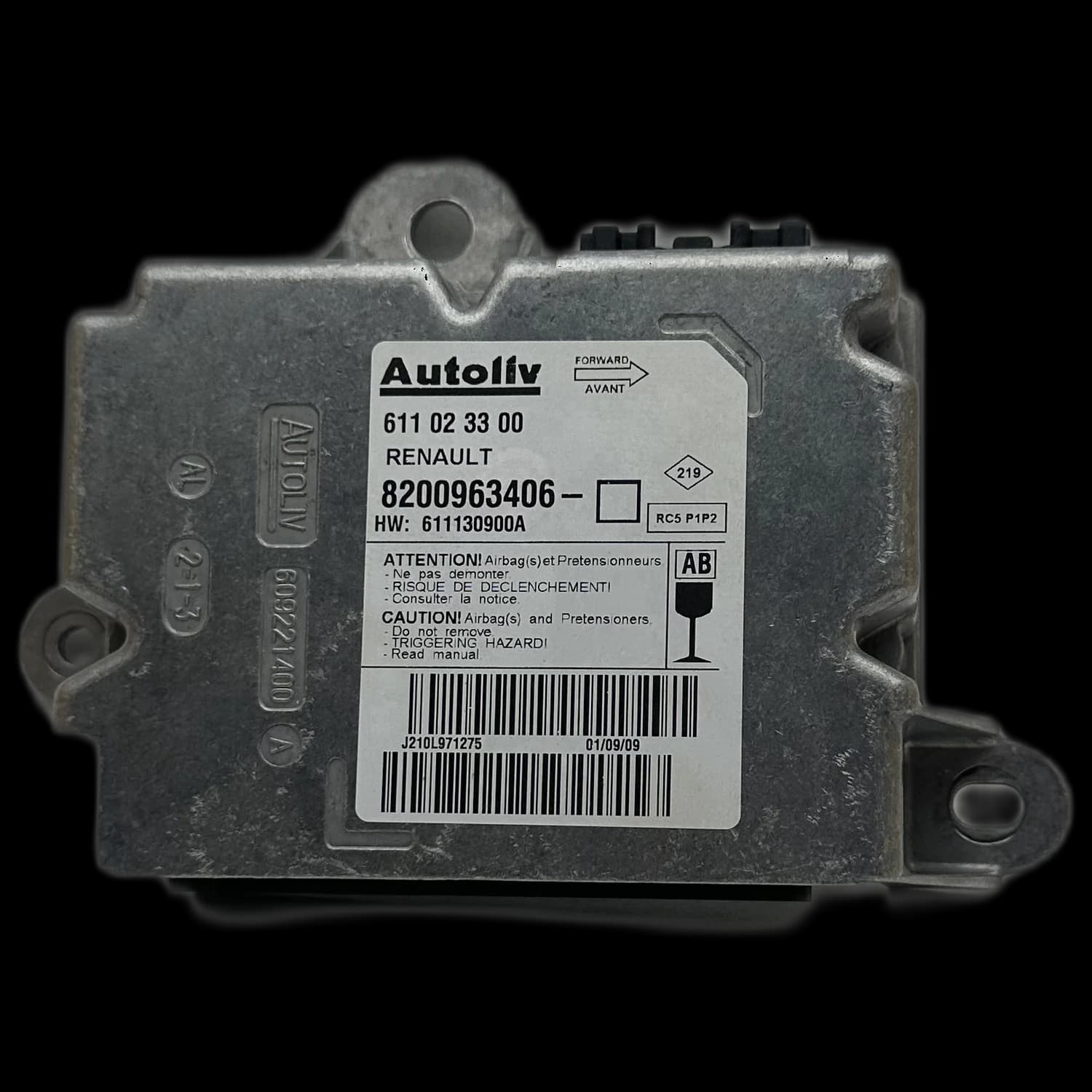 Centralina airbag 8200963406, Etichetta