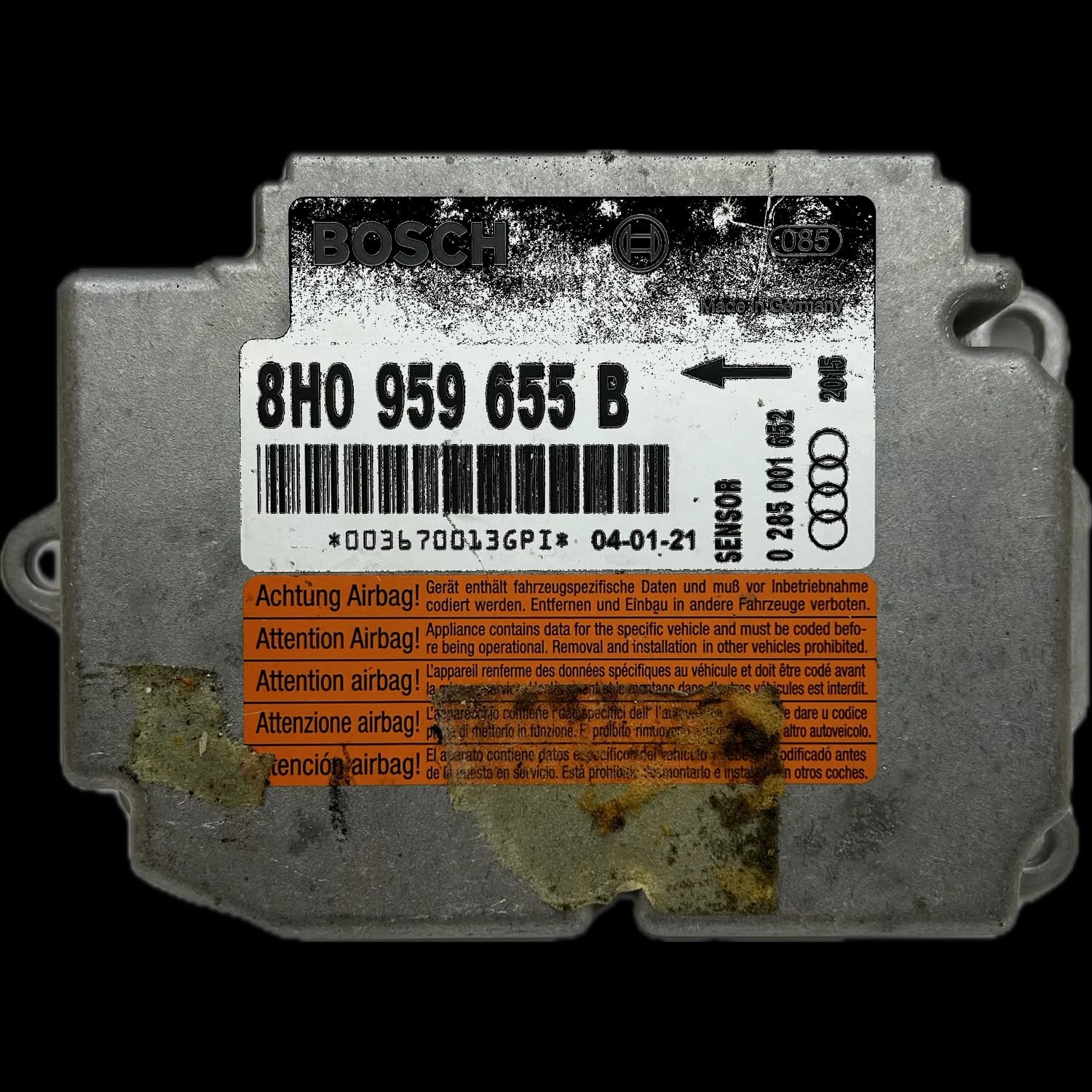 Centralina airbag 8H0 959 655 B, Etichetta