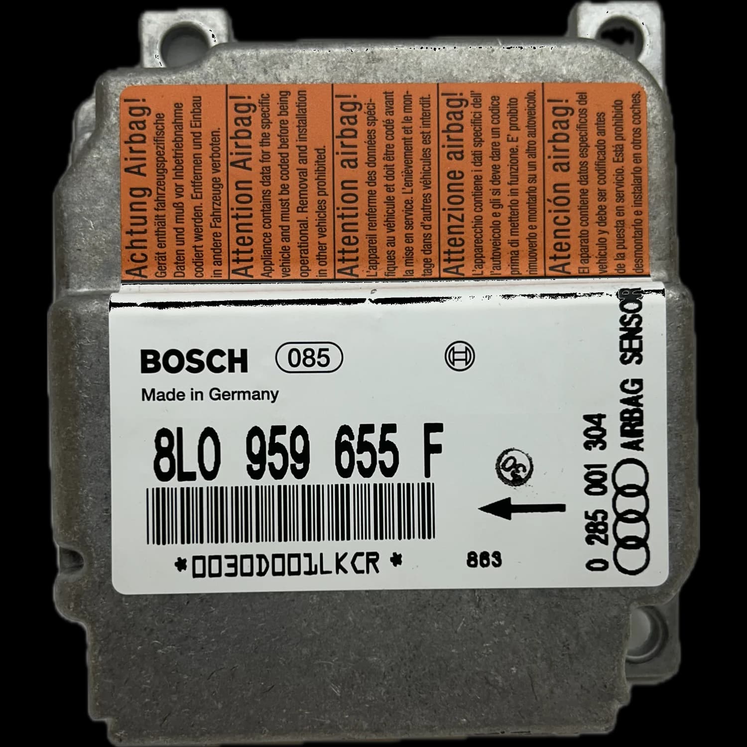 Centralina airbag 8L0959655F, Etichetta