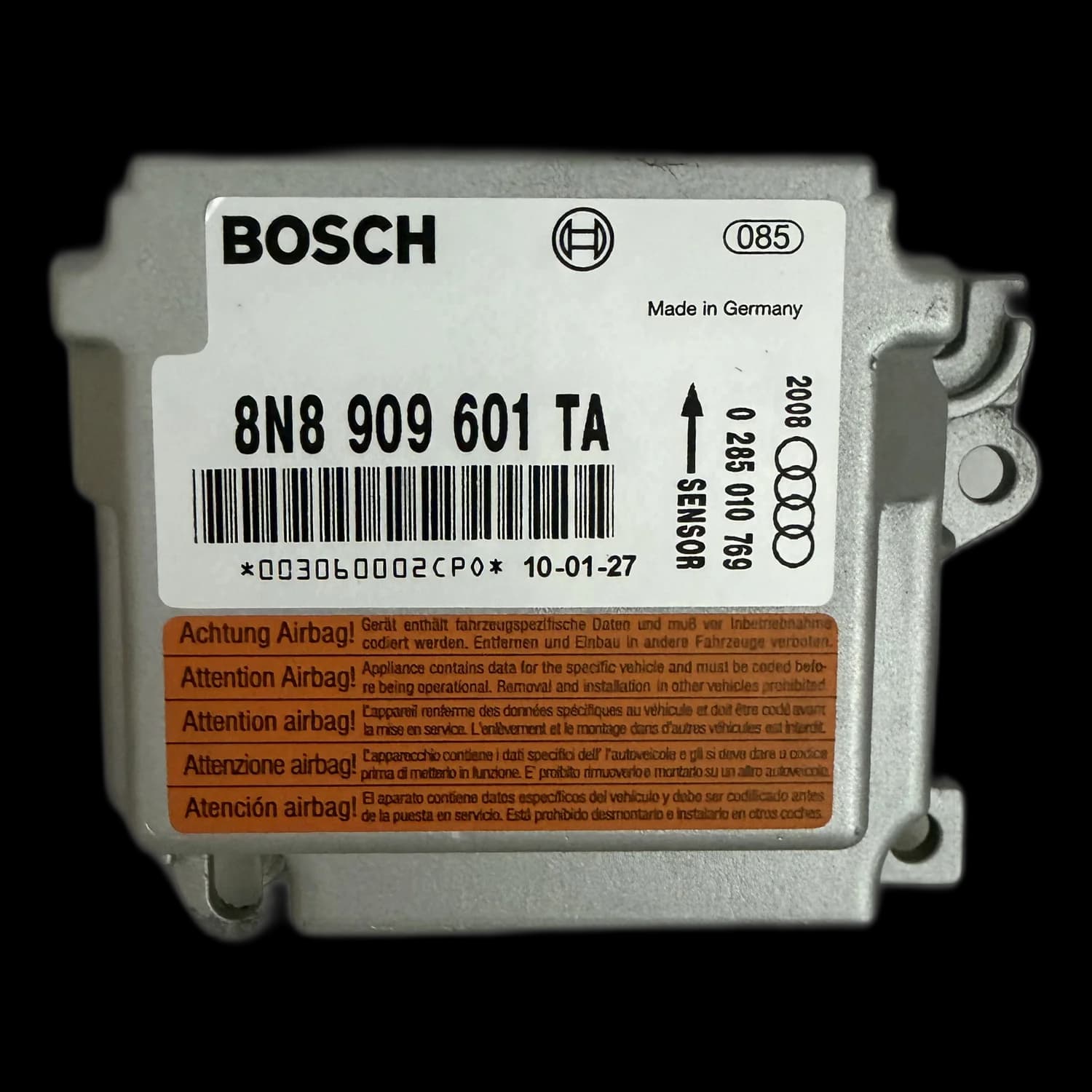 Centralina airbag 8N8 909 601 TA, Etichetta