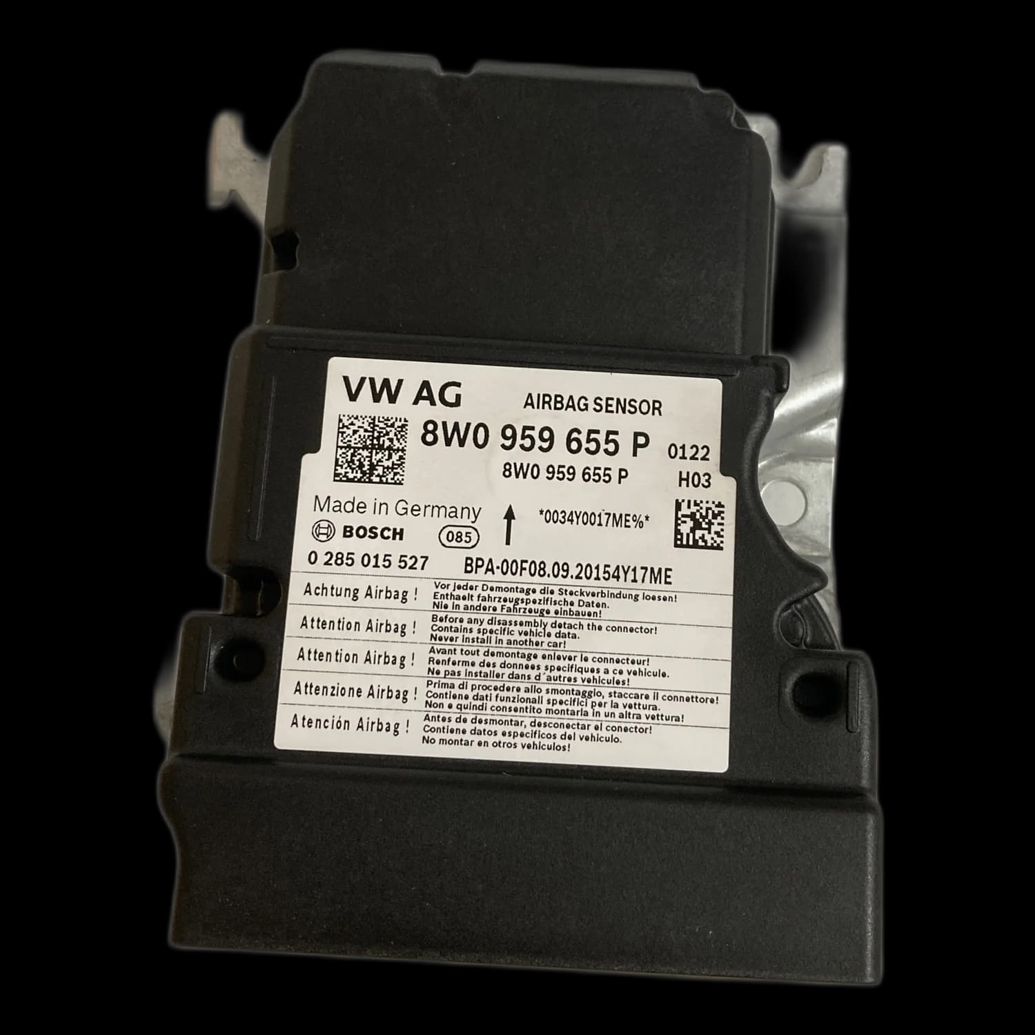 Centralina airbag 8W0 959 655 P, Etichetta
