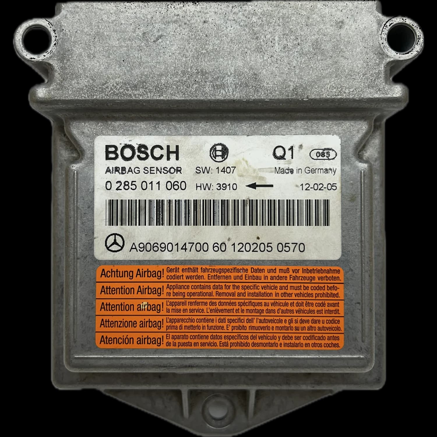 Centralina airbag A906 901 47 00, Etichetta