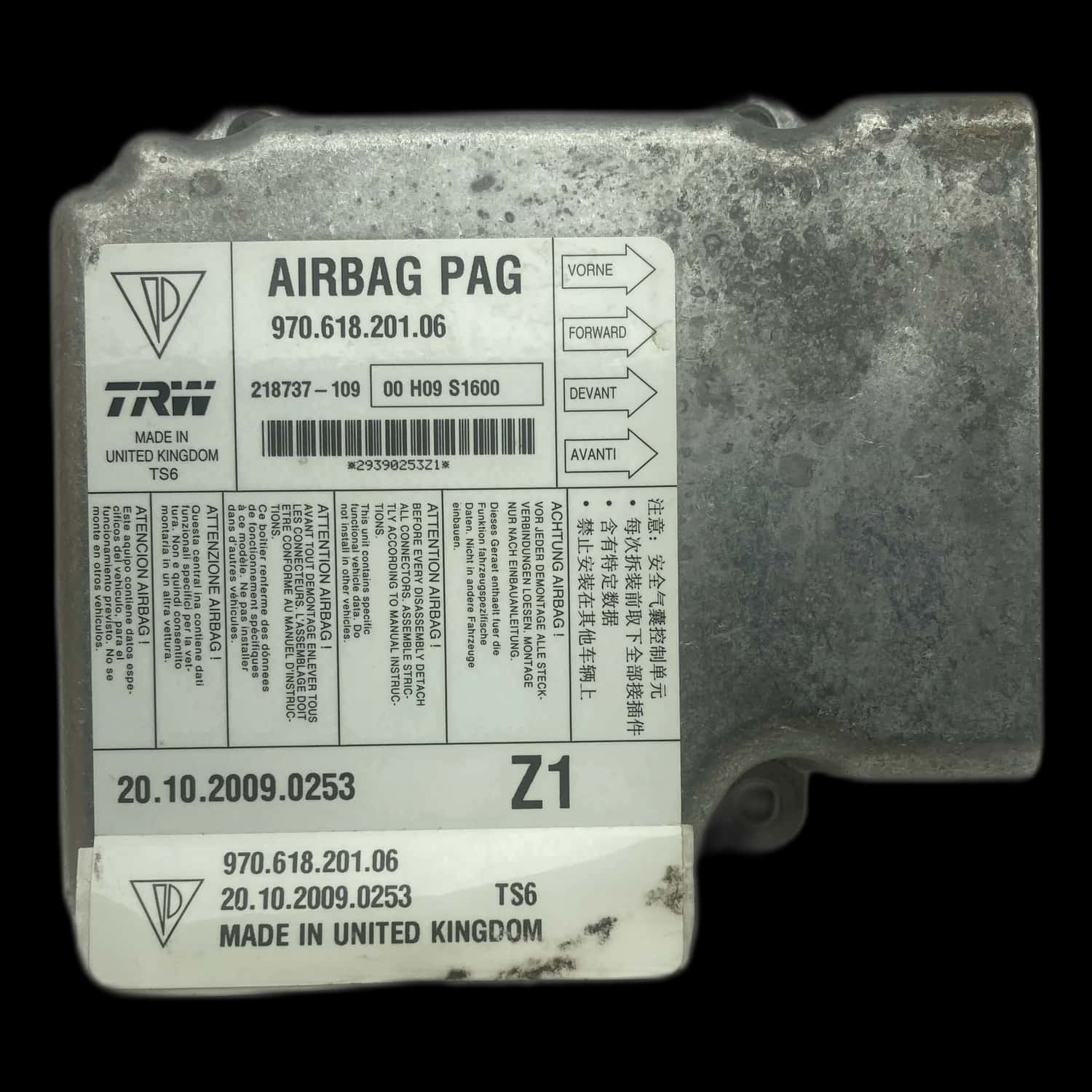 Porsche Panamera 970 Riparazione centralina airbag