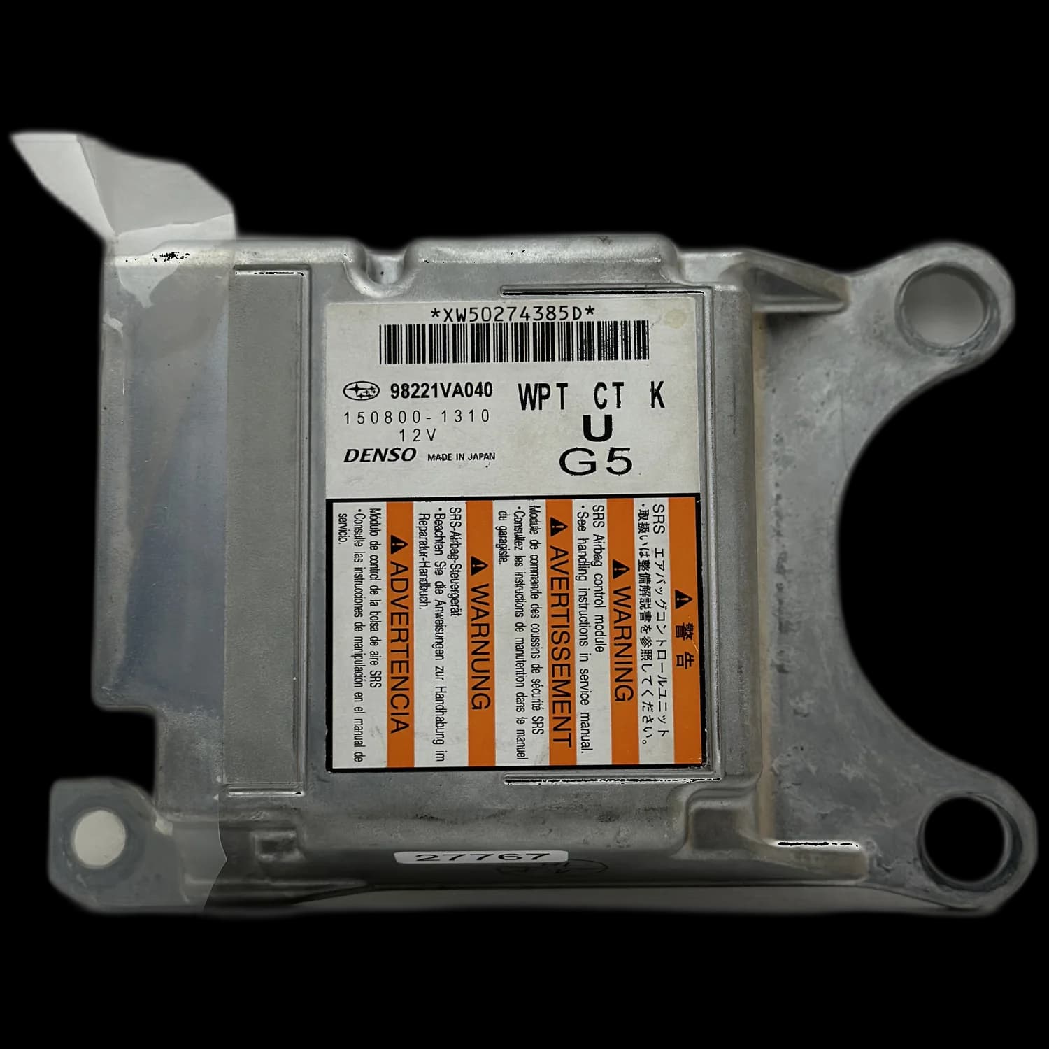 Centralina airbag 98221VA040, Etichetta
