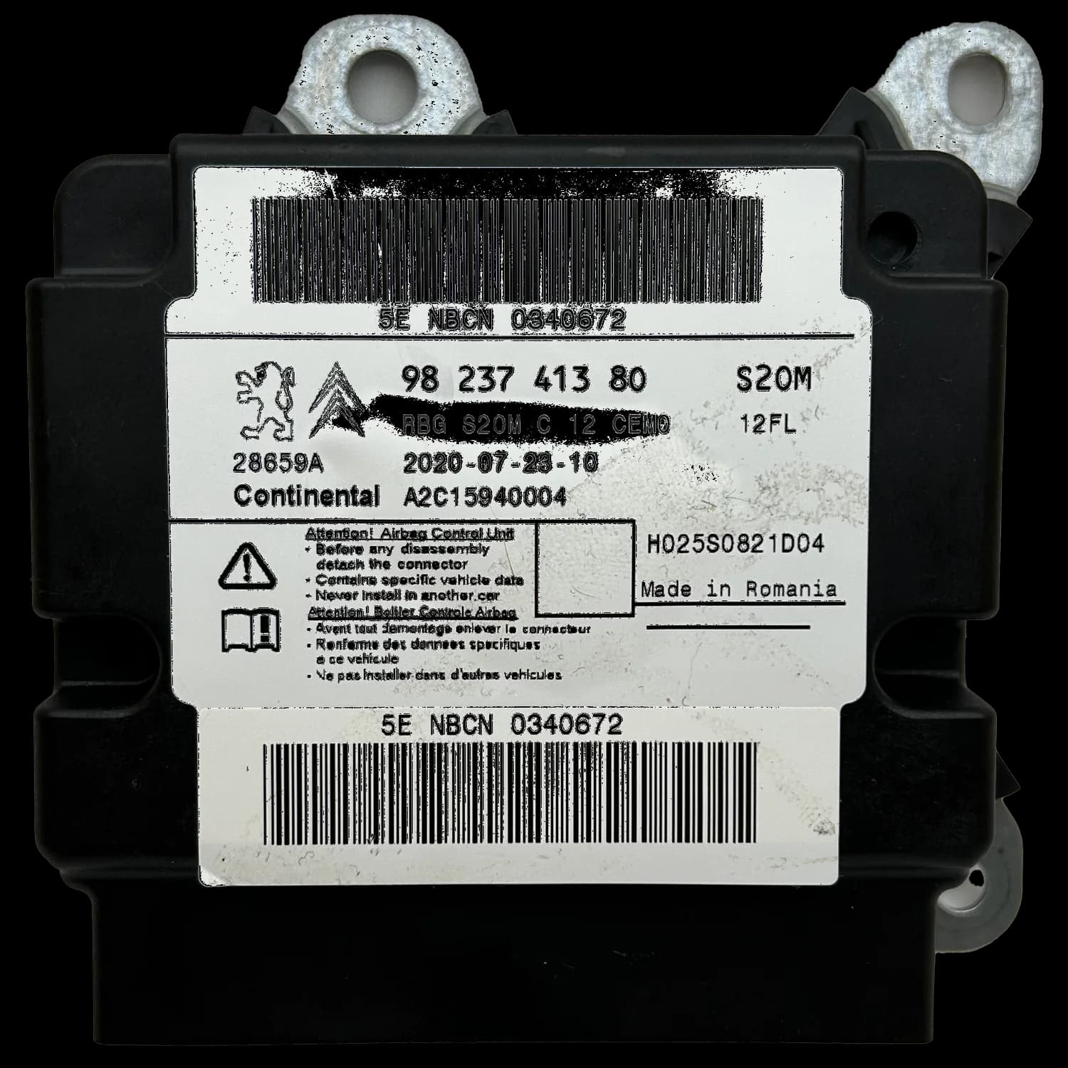 Centralina airbag 98 237 413 80, Etichetta