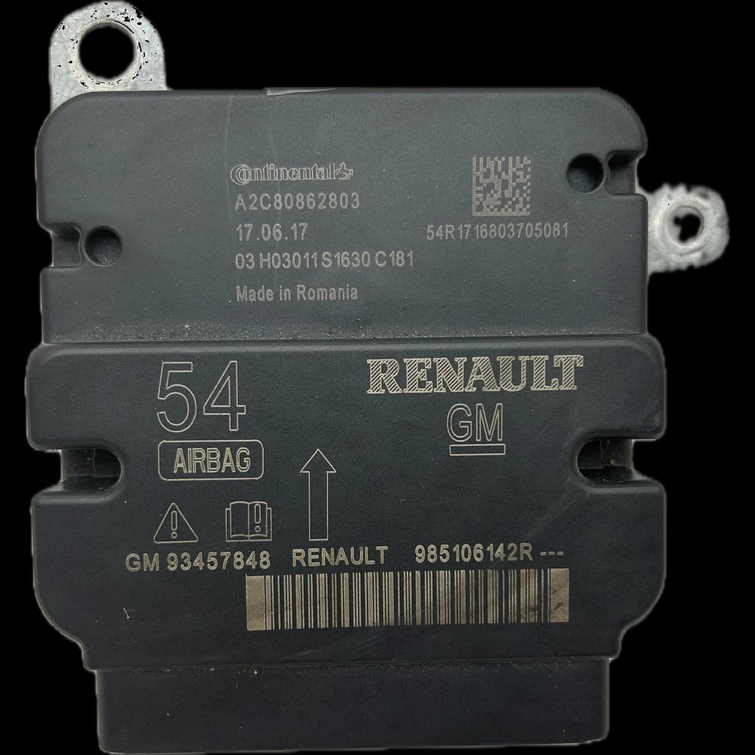 Centralina airbag 985106142R, Etichetta