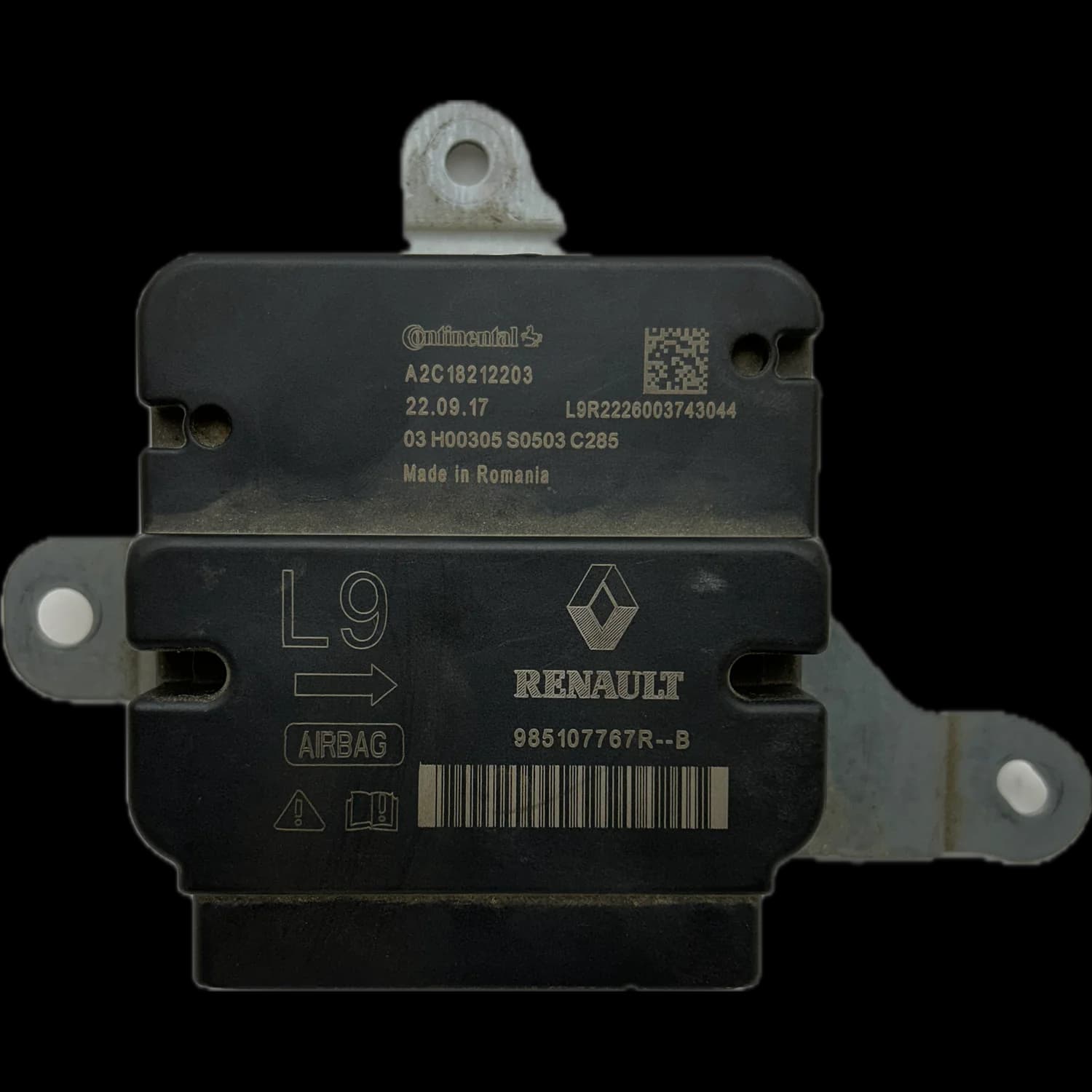 Centralina airbag 985107767R, Etichetta