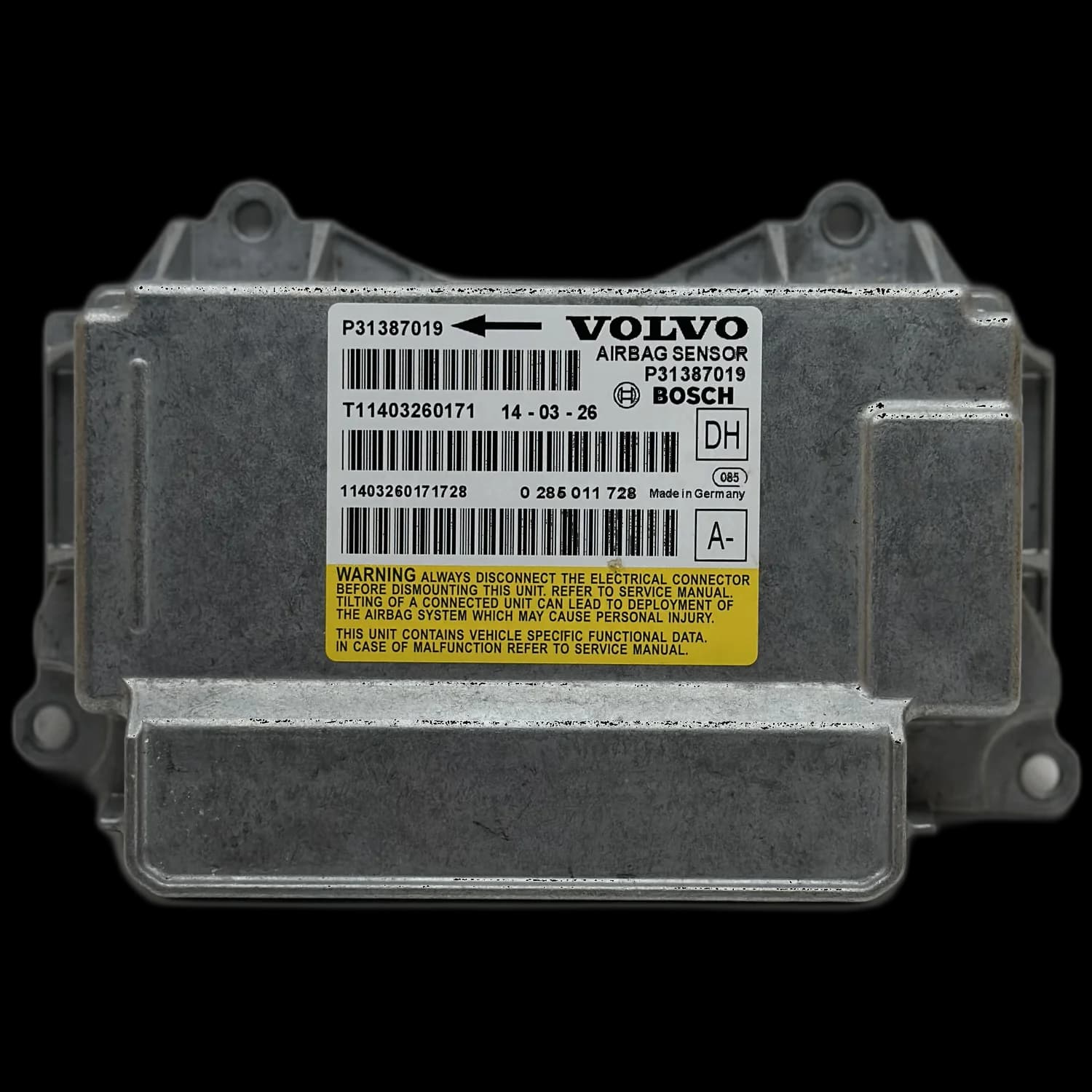 Centralina airbag P31387019, Etichetta
