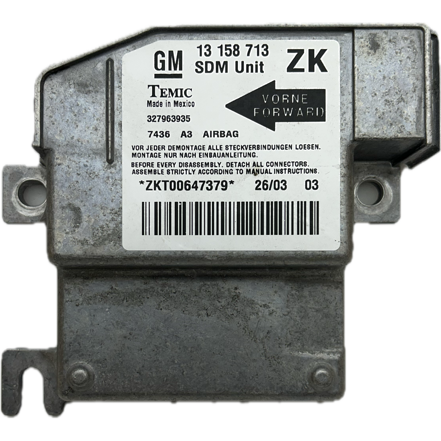 Opel Meriva A Airbag-Steuergerät Reparatur